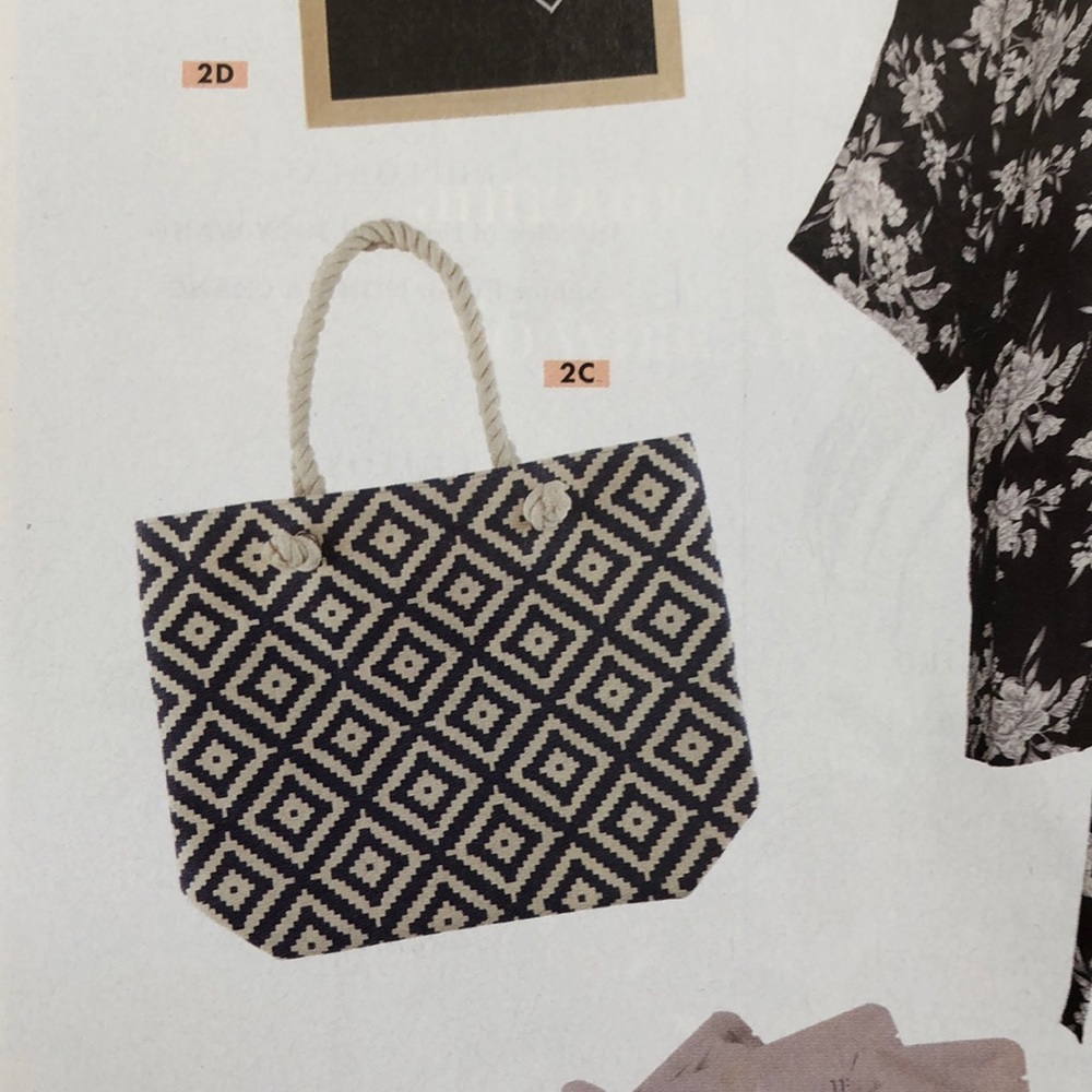 summer & rose navy diamond tote